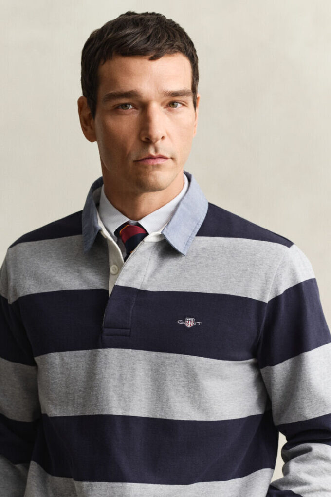 Camisa de ganga Heavy Rugger às riscas com gola em chambray