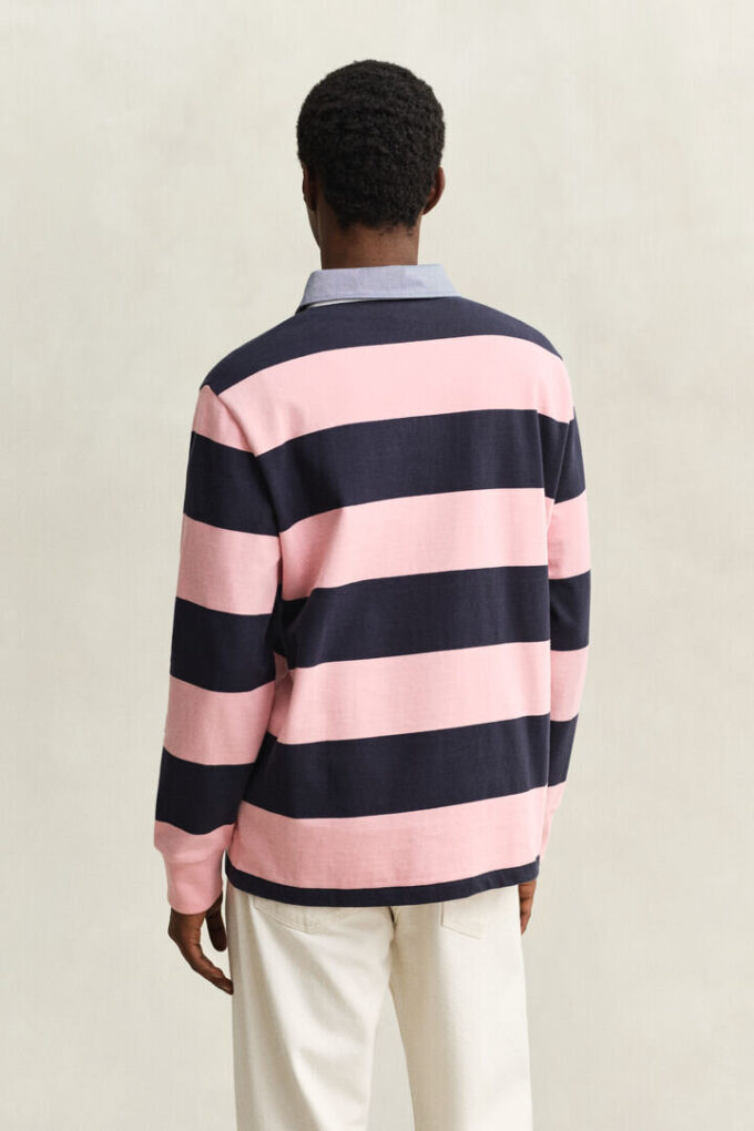 Camisa de ganga Heavy Rugger às riscas com gola em chambray