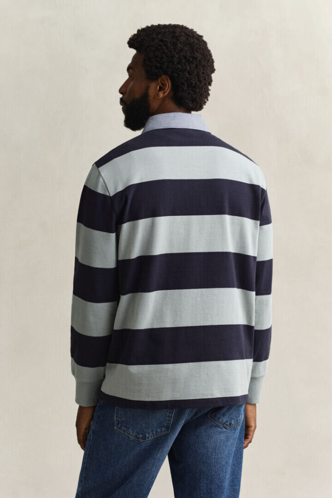 Camisa de ganga Heavy Rugger às riscas com gola em chambray