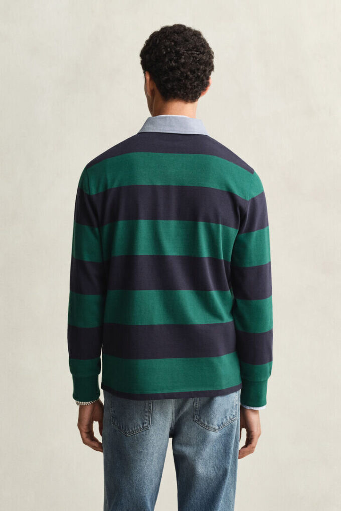 Camisa de ganga Heavy Rugger às riscas com gola em chambray