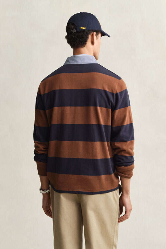 Camisa de ganga Heavy Rugger às riscas com gola em chambray