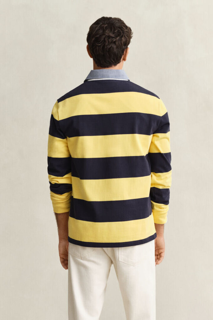 Camisa de ganga Heavy Rugger às riscas com gola em chambray
