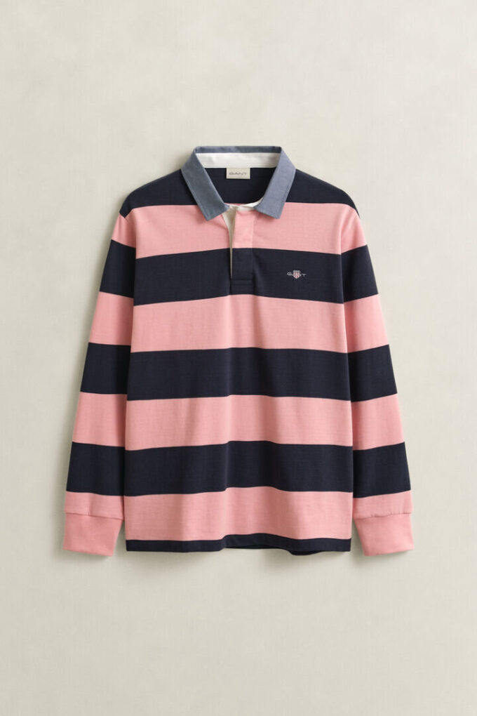 Camisa de ganga Heavy Rugger às riscas com gola em chambray