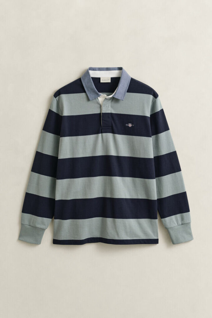 Camisa de ganga Heavy Rugger às riscas com gola em chambray