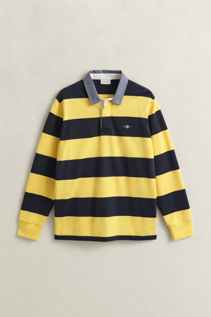 Camisa de ganga Heavy Rugger às riscas com gola em chambray