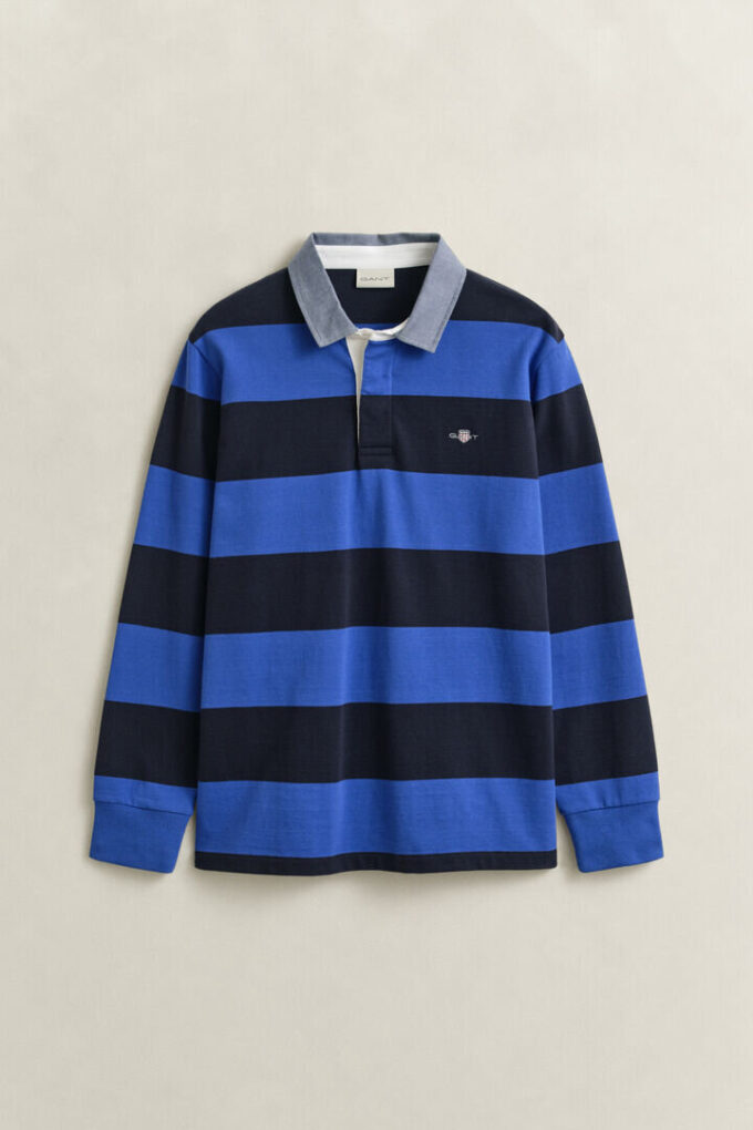 Camisa de ganga Heavy Rugger às riscas com gola em chambray