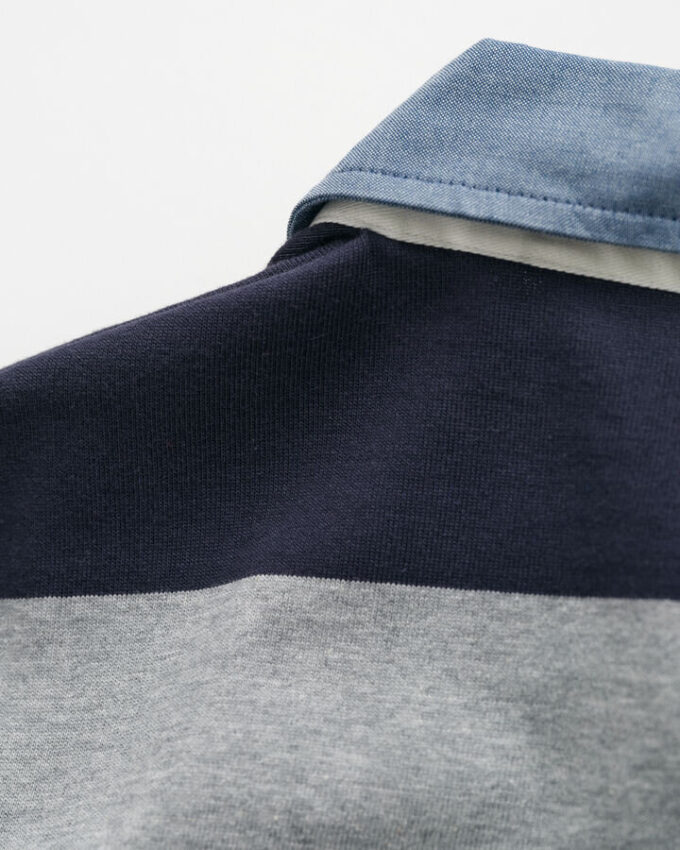 Camisa de ganga Heavy Rugger às riscas com gola em chambray