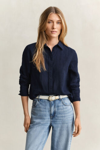 Camisa de linho de corte regular