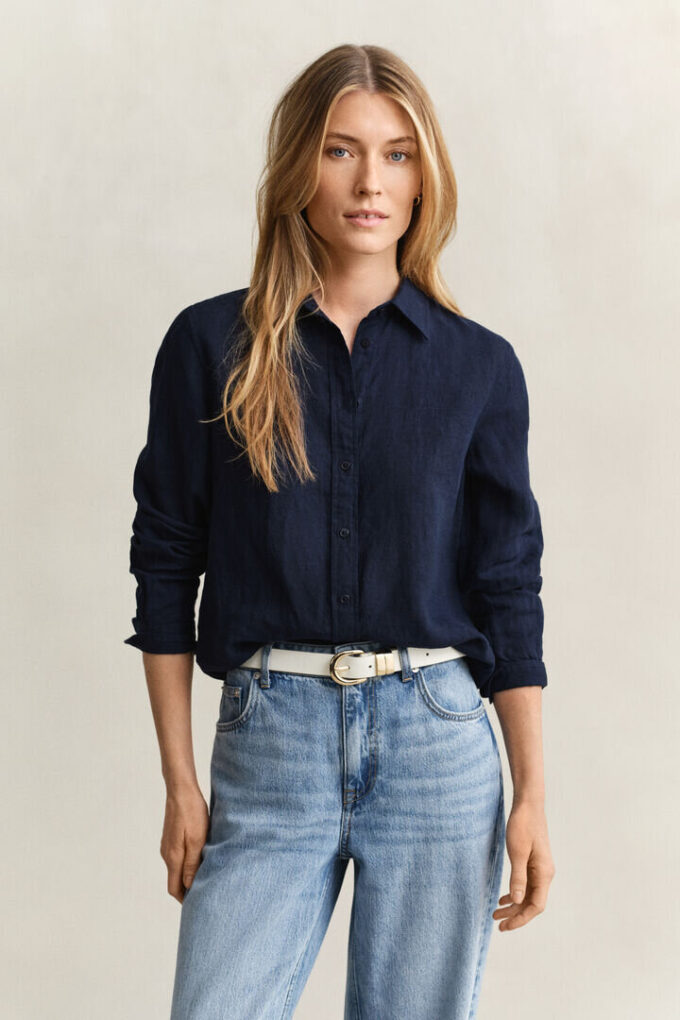 Camisa de linho de corte regular