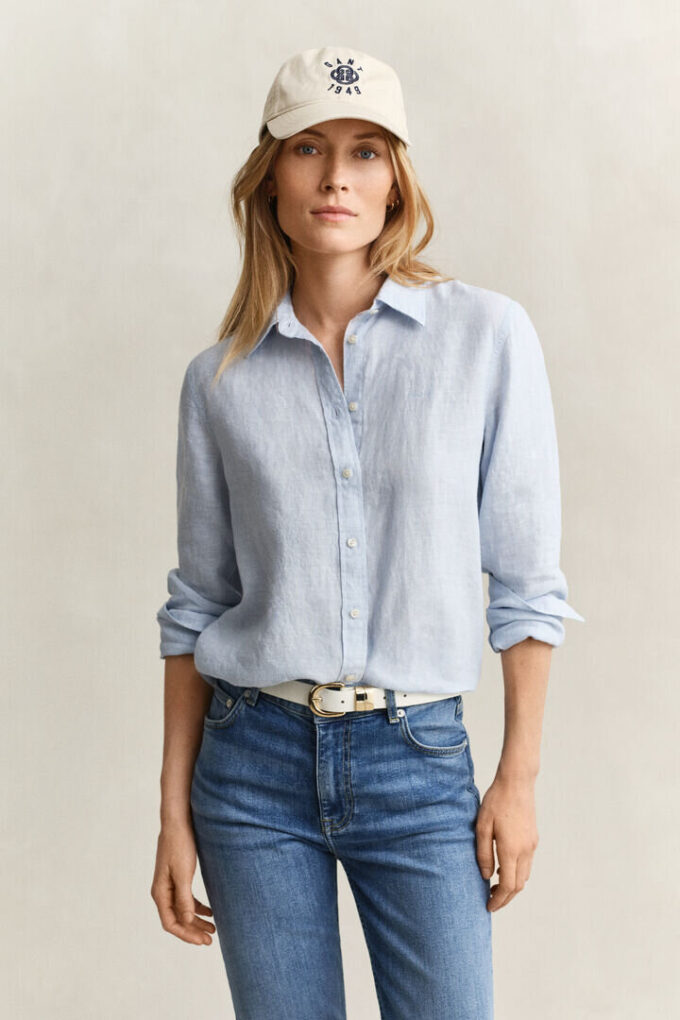 Camisa de linho de corte regular
