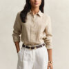 Camisa de linho de corte regular