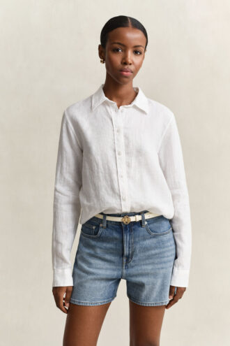 Camisa de linho de corte regular