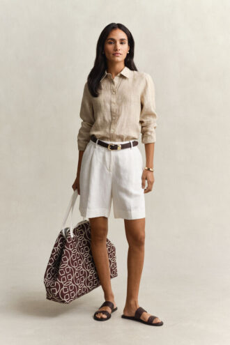 Camisa de linho de corte regular