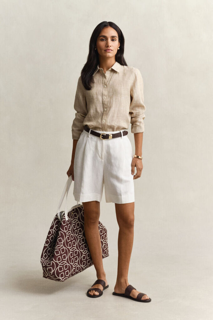 Camisa de linho de corte regular