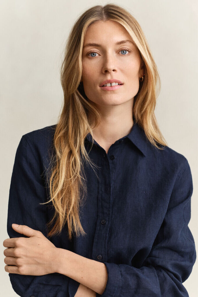Camisa de linho de corte regular