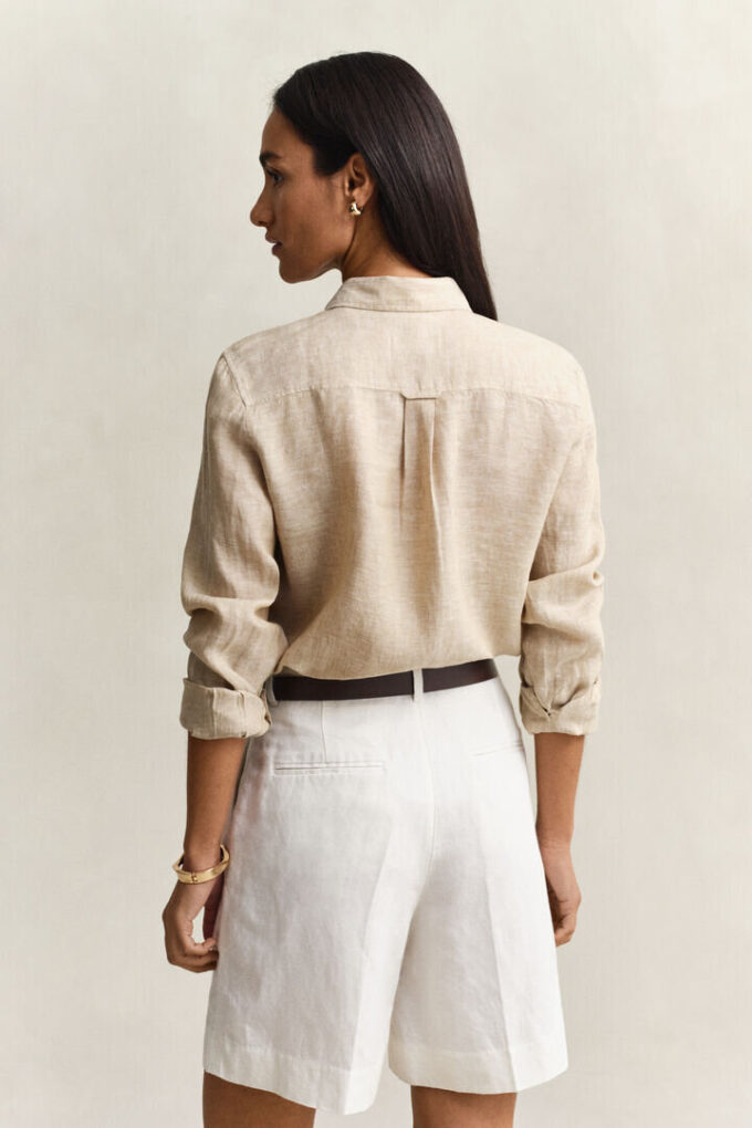 Camisa de linho de corte regular