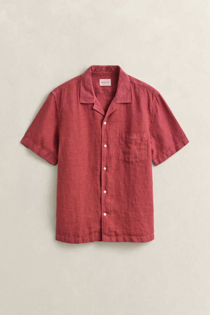 Camisa de linho de manga curta