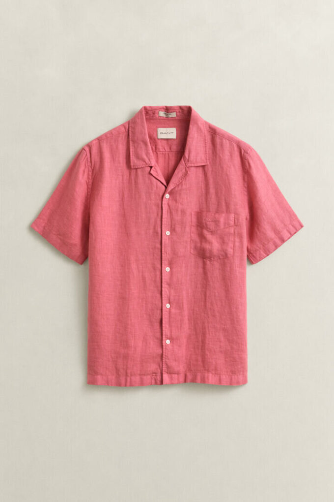 Camisa de linho de manga curta