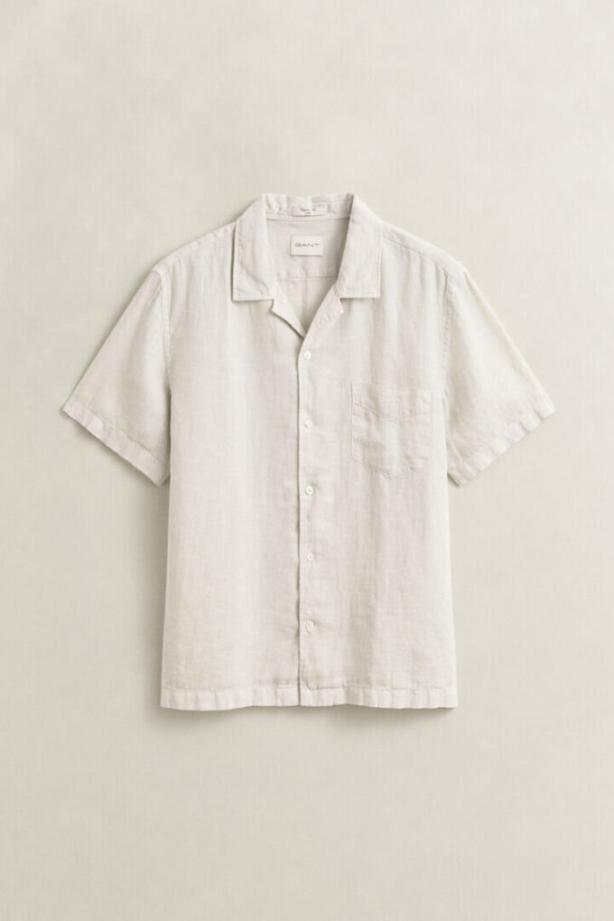 Camisa de linho de manga curta