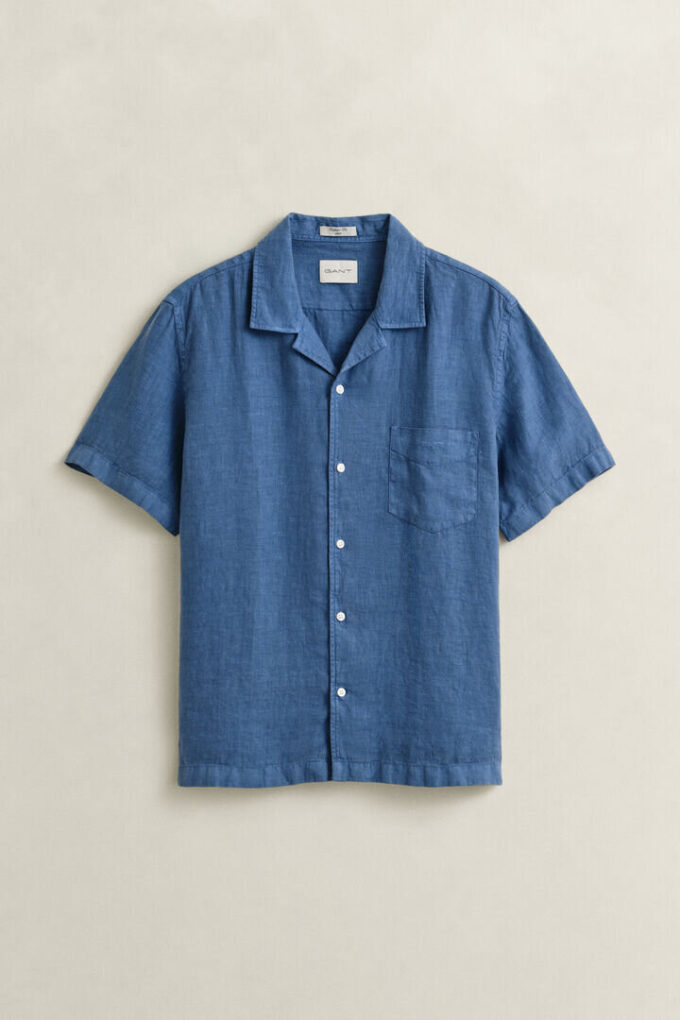 Camisa de linho de manga curta
