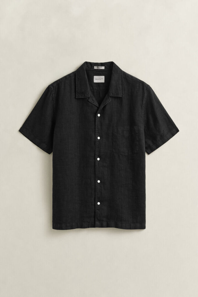 Camisa de linho de manga curta