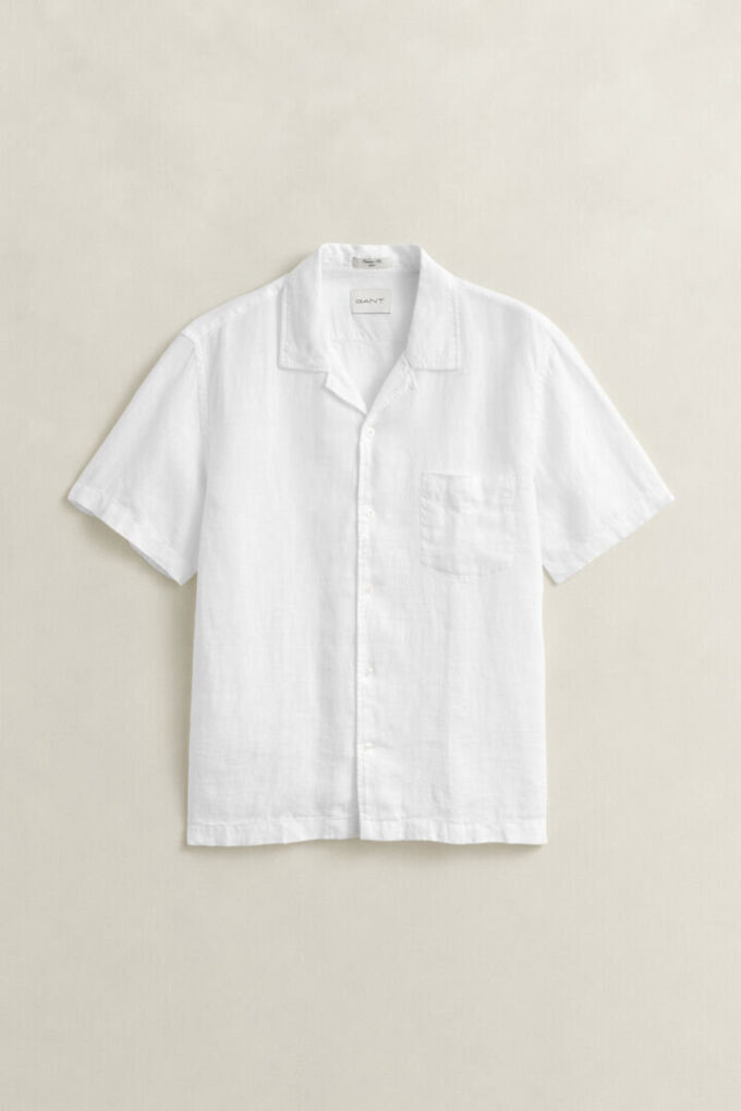 Camisa de linho de manga curta