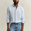 Camisa de linho às riscas
