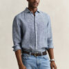 Camisa de linho às riscas