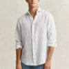 Camisa de linho às riscas