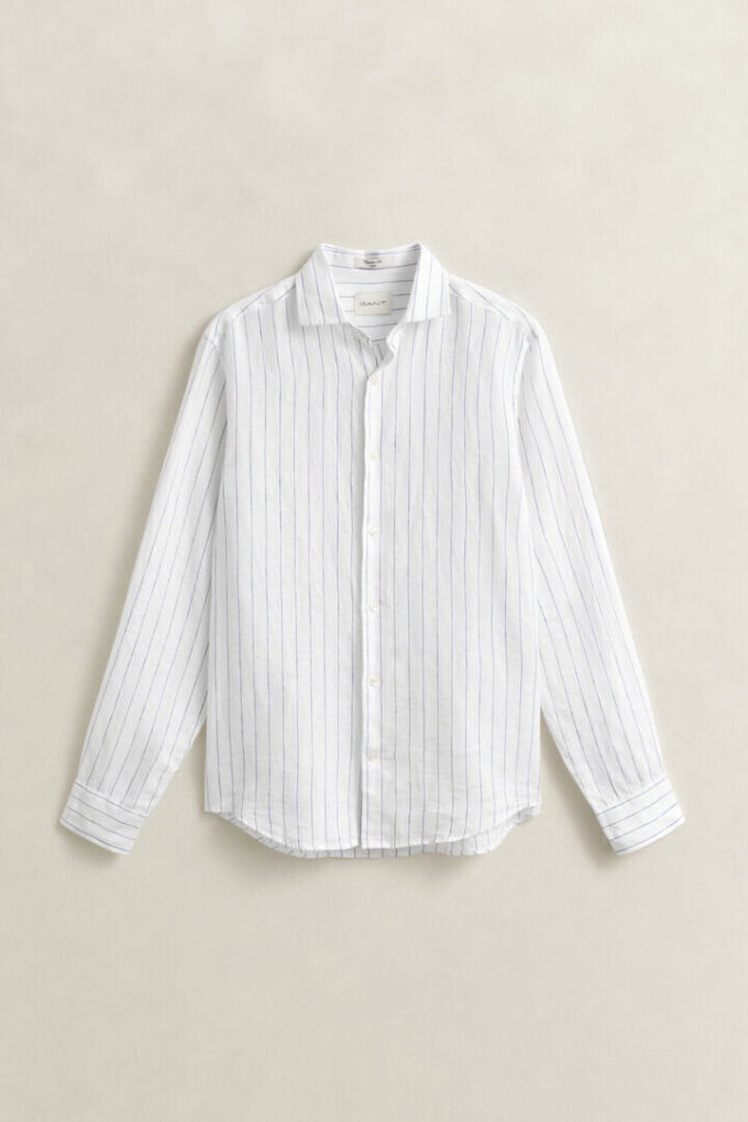 Camisa de linho às riscas