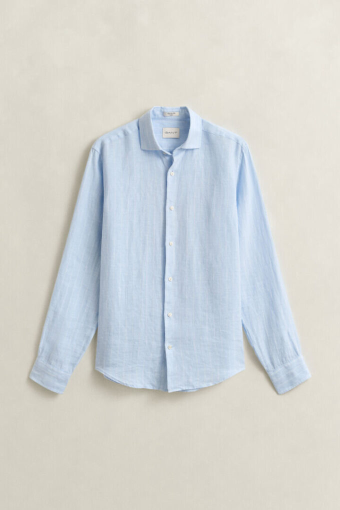 Camisa de linho às riscas