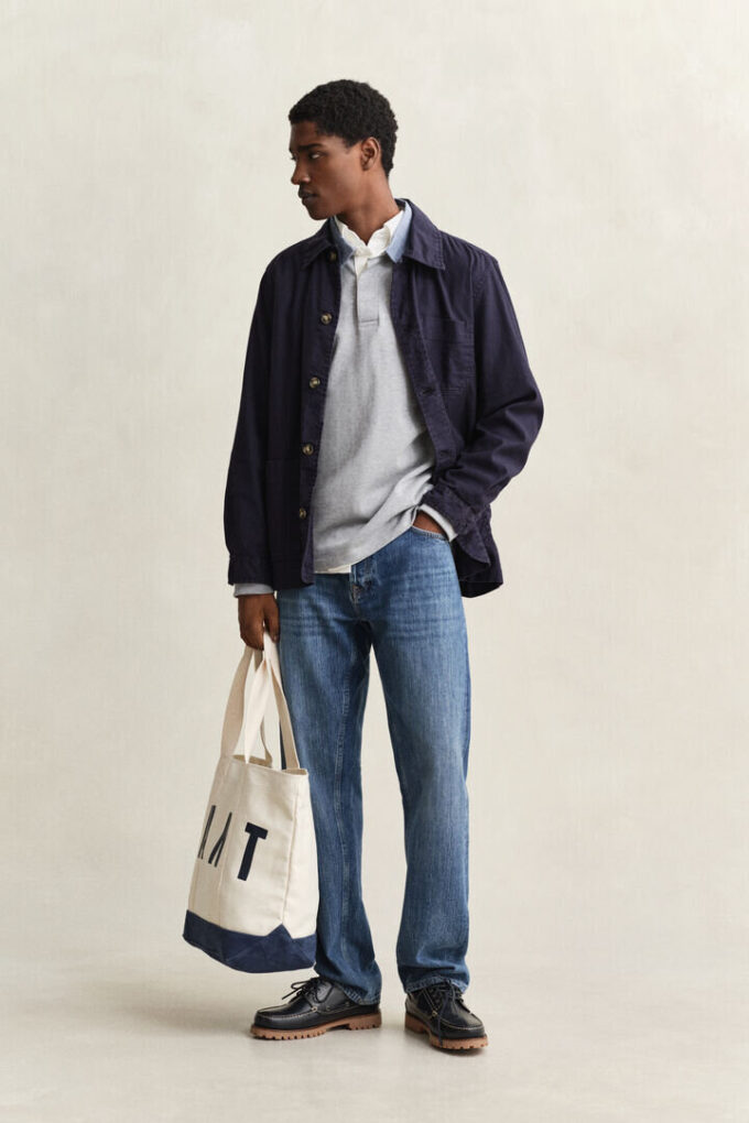 Camisa de malha Heavy Rugger com gola em chambray