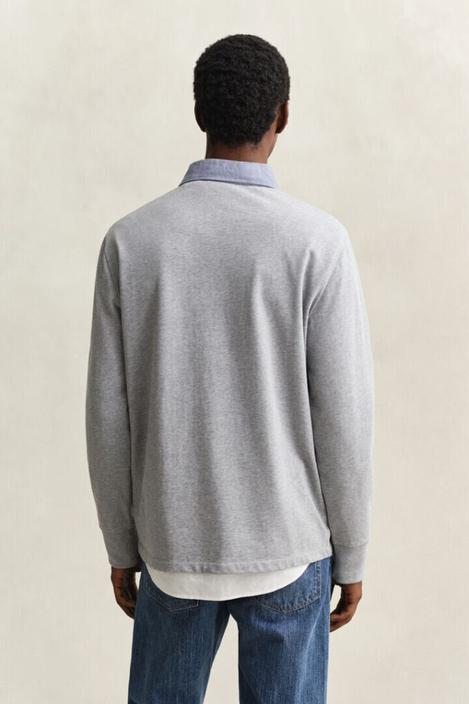 Camisa de malha Heavy Rugger com gola em chambray