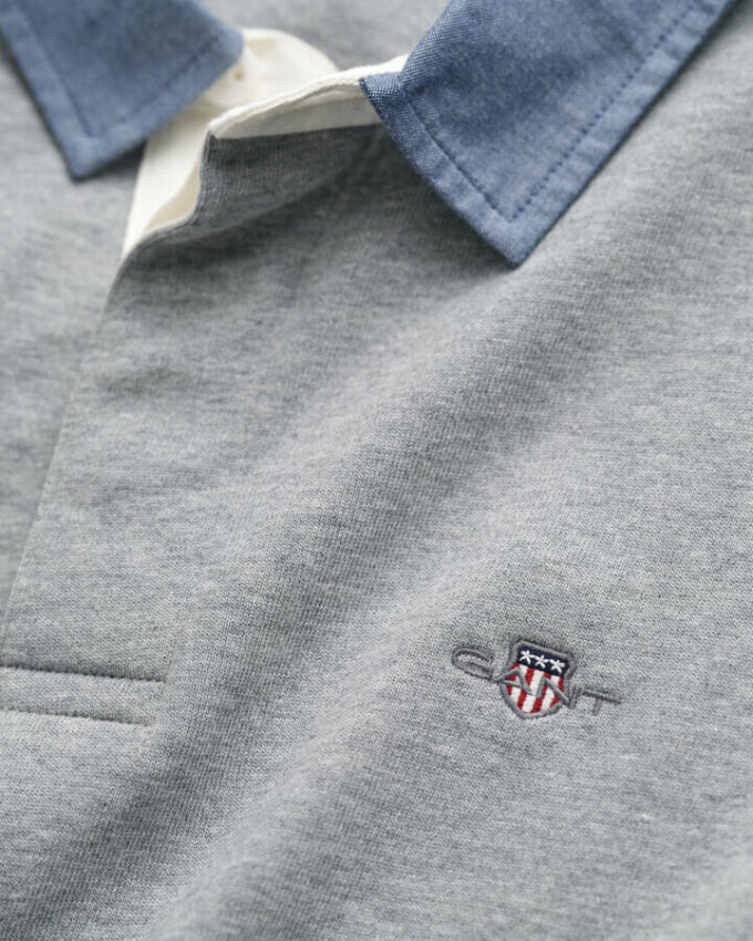 Camisa de malha Heavy Rugger com gola em chambray