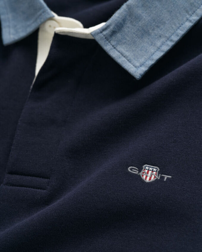 Camisa de malha Heavy Rugger com gola em chambray
