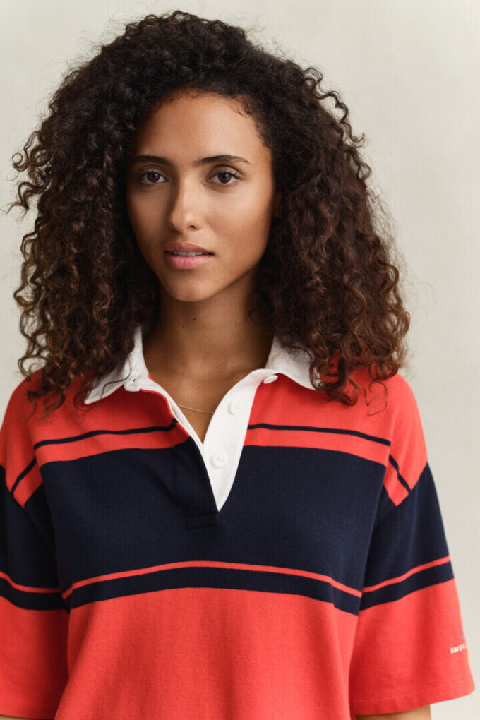 Camisa de manga curta com Barstripe grossas