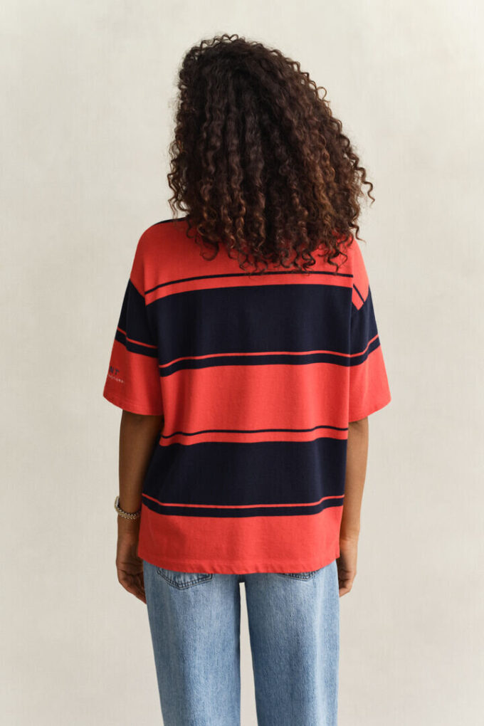 Camisa de manga curta com Barstripe grossas