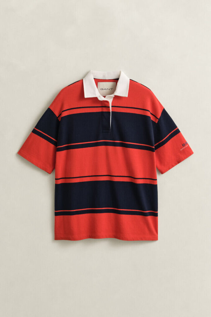 Camisa de manga curta com Barstripe grossas