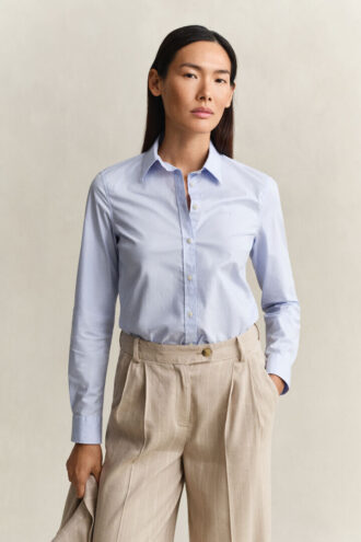 Camisa de popeline de corte justo