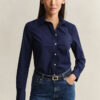 Camisa de popeline de corte justo