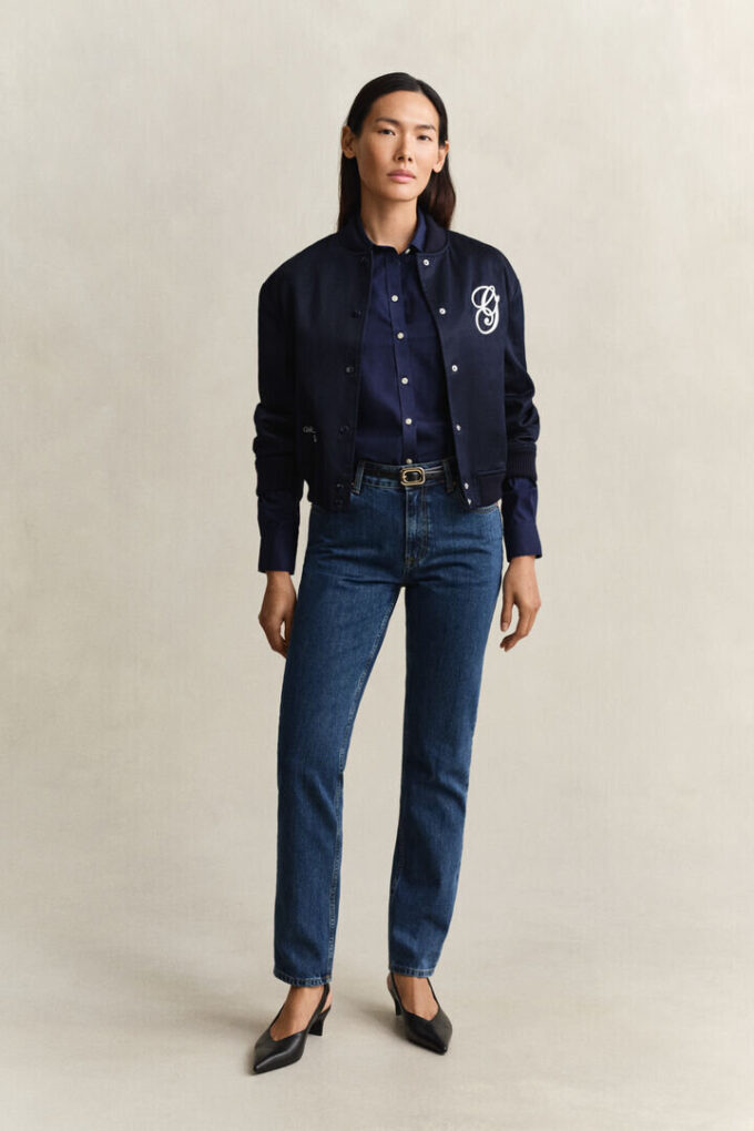 Camisa de popeline de corte justo