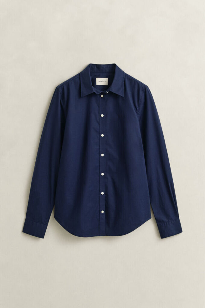 Camisa de popeline de corte justo