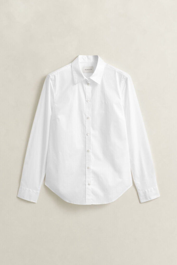 Camisa de popeline de corte justo