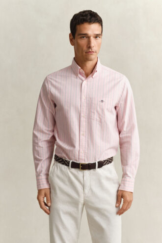 Camisa Oxford clássica às riscas