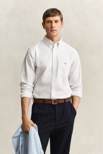 Camisa Oxford clássica às riscas