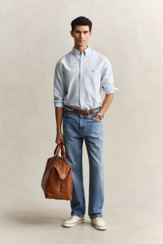 Camisa Oxford clássica às riscas