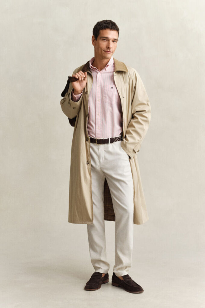 Camisa Oxford clássica às riscas