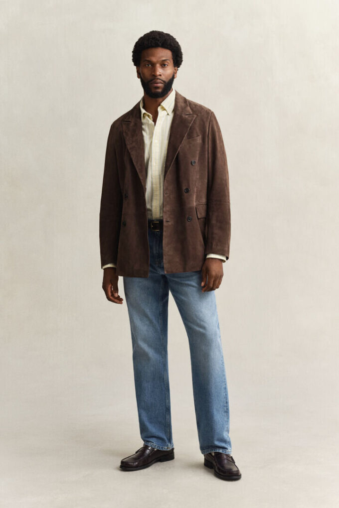 Camisa Oxford clássica às riscas