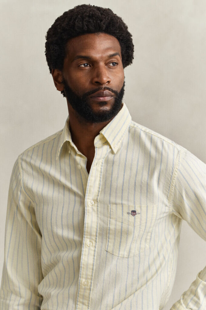 Camisa Oxford clássica às riscas