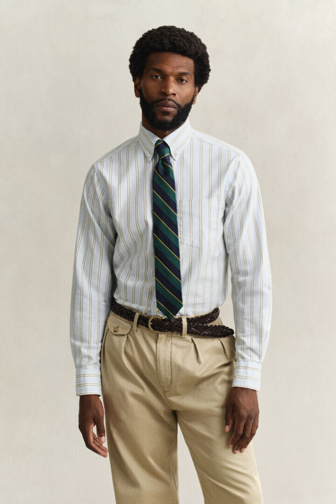 Camisa Oxford com riscas do arquivo